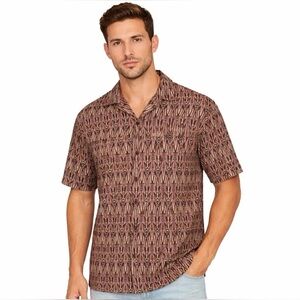 Zara Men's Multicolor Tribal Aztec Short Sleeve Button Down Shirt Size Small